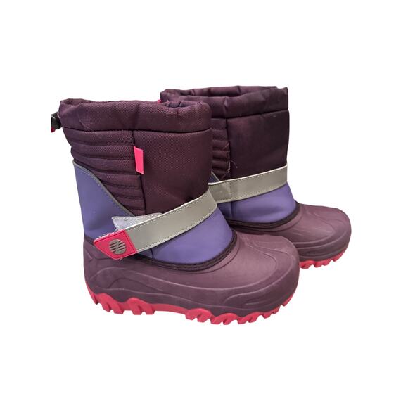 Girls Purple Pink Zella Snow Boots Water Resistant Size 1 - Picture 1 of 7